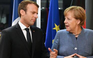 Thủ tướng Đức Merkel và Tổng thống Pháp Macron.