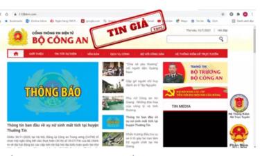 Trang website có dấu hiệu giả mạo với mục đích lừa đảo chiếm đoạt tài sản (hình minh họa: Công an nhân dân).