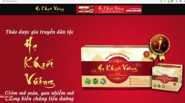 Thực phẩm bảo vệ sức khoẻ Hạ Khiết Vương do Công ty TNHH Thương mại và Dịch vụ RBG Việt Nam, quảng cáo gây hiểu lầm là thuốc.