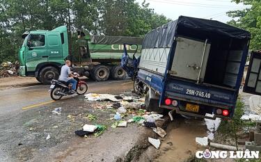 Hiện trường vụ tai nạn giao thông.