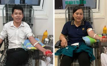 Anh Trần Thanh Sơn, Bí thư Đoàn xã dafabet dang nhap Hợp và chị Lưu Thị Huệ, Bí thư Đoàn xã Lâm Giang hiến máu cứu người.