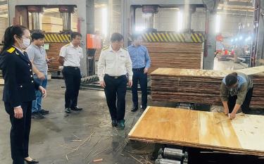 Lãnh đạo Cục Thuế tỉnh thăm Công ty cổ phần Thương mại Kim Gia, tại Khu Công nghiệp phía Nam để chia sẻ khó khăn với doanh nghiệp.