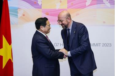 Thủ tướng Phạm Minh Chính và Chủ tịch Hội đồng Châu Âu Charles Michel