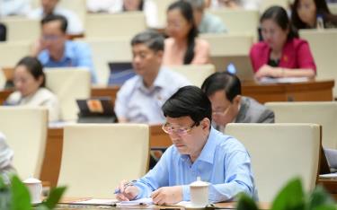 Chủ tịch nước Lương Cường tại phiên thảo luận của Quốc hội ngày 8/5.