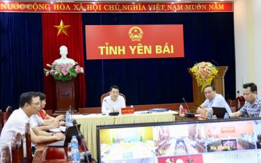 Các đại biểu tham dự Hội nghị tại điểm cầu tỉnh Yên Bái.