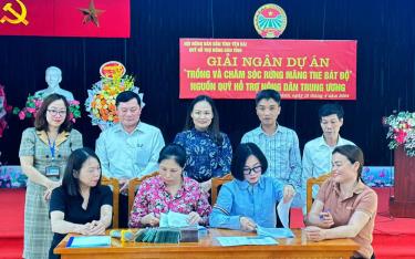 Hội Nông dân tỉnh giải ngân Dự án “Trồng và chăm sóc rừng tre măng Bát độ” từ nguồn Quỹ HTND Trung ương tại xã Kiên Thành, huyện Trấn Yên.