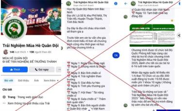 Cảnh giác khi đăng ký tham gia Trại hè Quân đội nhân dân trên mạng xã hội