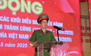 Thiếu tướng Nguyễn Ngọc Thanh phát biểu tại buổi lễ.