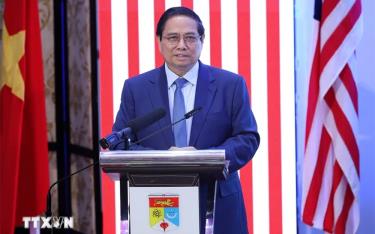 Thủ tướng Phạm Minh Chính phát biểu tại Đại học Quốc gia Malaysia.