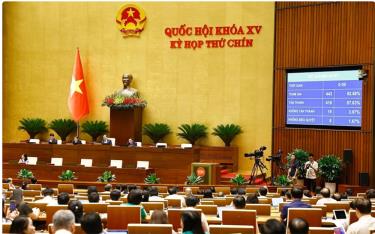 Quốc hội biểu quyết thông qua 3 Nghị quyết quan trọng.