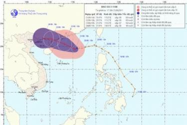 Ảnh đường đi của cơn bão số 2.
