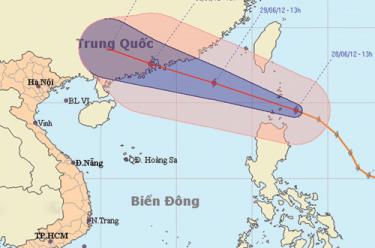 Bản đồ dự báo đường đi của bão Chim Ưng - Nguồn: Trung tâm dự báo khí tượng thủy văn T.Ư