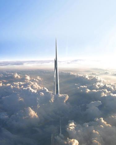 Tháp Kingdom Tower đang được xây dựng với độ cao gần 1.000m.