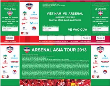 Vé trận tuyển Việt Nam - Arsenal hứa hẹn sẽ lên cơn sốt