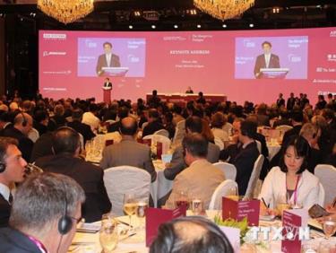 Thủ tướng Nhật Bản Shinzo Abe phát biểu.