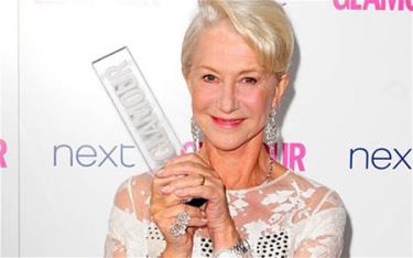 Nữ diễn viên Helen Mirren vinh dự nhận giải thưởng Biểu tượng Glamour 2014.