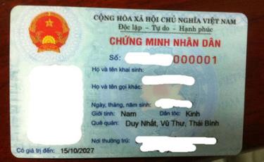 Mẫu chứng minh nhân dân mới.