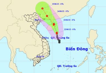 Dự báo đường đi và khu vực ảnh hưởng của bão.