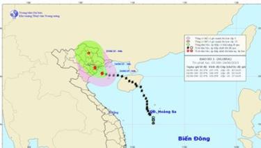 Dự báo đường đi và khu vực ảnh hưởng của bão Kujira.