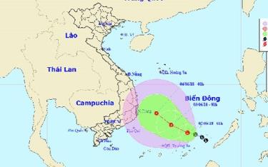 Vị trí và đường đi vùng áp thấp.