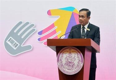 Thủ tướng tái đắc cử của Thái Lan Prayut Chan-o-cha phát biểu tại một sự kiện ở Bangkok, Thái Lan ngày 5-6.
