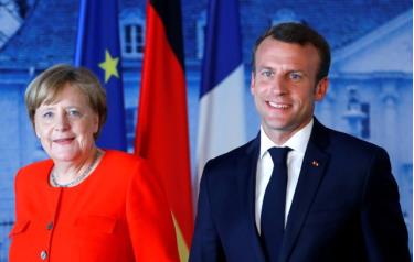 Thủ tướng Đức Merkel và Tổng thống Pháp Macron.