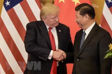 Tổng thống Mỹ Donald Trump (trái) và Chủ tịch Trung Quốc Tập Cận Bình trong cuộc gặp tại Bắc Kinh ngày 9/11/2017.