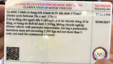 Mã QR được in ở góc trái GPLX