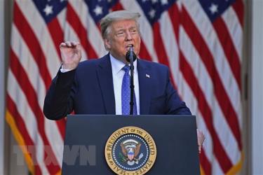 Tổng thống Mỹ Donald Trump tại cuộc họp báo ở Washington, DC.