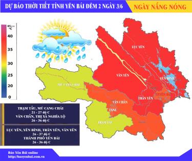 Toàn tỉnh, đêm có thể có mưa và dông, ngày nắng nóng. (đồ họa: Thanh Thủy)