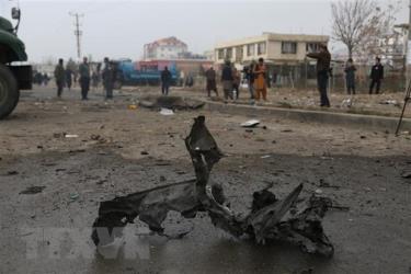 Hiện trường vụ nổ bom ở Kabul, Afghanistan ngày 20/12/2020.