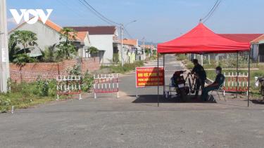Khu vực phong tỏa ở thị trấn Củng Sơn, huyện Sơn Hòa.