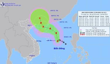 Dự báo vị trí và đường đi của Bão số 1 (CHABA).