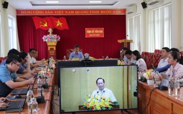 Các đại biểu tại điểm cầu tỉnh Yên Bái tham dự Hội nghị.