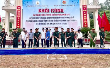 Lãnh đạo huyện Yên Bình và Trung đoàn 174 khởi công công trình Phòng truyền thống Trung đoàn 174,  Sư đoàn 316.