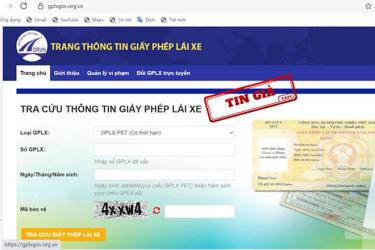 Cảnh báo nhiều website giả mạo tra cứu GPLX