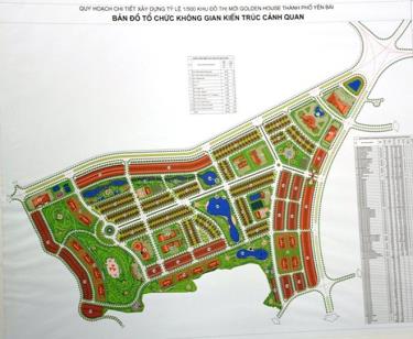 Bản đồ tổ chức không gian kiến trúc cảnh quan của khu đô thị mới Golden House công bố năm 2017.