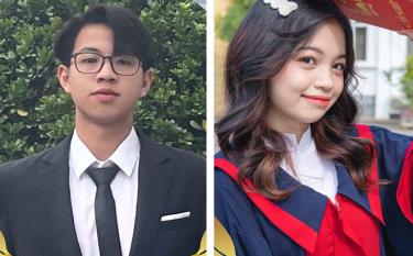 Truong Trung Kien (left) and Dang Phuong Trang are exempted from taking the national high school graduation exam this year.