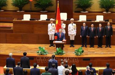 Lễ tuyên thệ của Chủ tịch nước Tô Lâm. Ảnh: TTXVN
