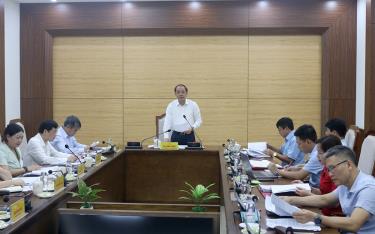 Đồng chí Tạ Văn Long - Phó Bí thư Thường trực Tỉnh ủy, Chủ tịch HĐND tỉnh phát biểu kết luận tại buổi làm việc.