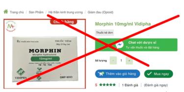Các thuốc kê đơn, thậm chí cả morphin, được rao bán tràn lan trên mạng xã hội (Ảnh chụp màn hình)
