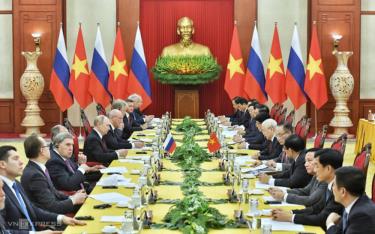 Tổng Bí thư Nguyễn Phú Trọng hội đàm với Tổng thống Nga Vladimir Putin ngày 20/6.