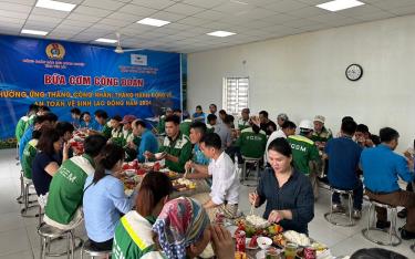 Công đoàn Các khu công nghiệp tỉnh phối hợp tổ chức “Bữa cơm công đoàn” cho đoàn viên và người lao động.