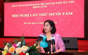 Bà Nguyễn Thị Tuyến - Phó Bí thư Thường trực Thành ủy Hà Nội.