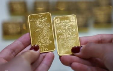 Vàng miếng tại trụ sở SJC ở quận 3, tháng 3/2025.