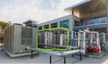 Bể lưu trữ băng trong hệ thống pin băng của Trane Technologies.