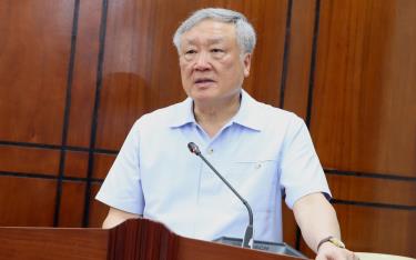 Phó Thủ tướng Thường trực Chính phủ Nguyễn Hòa Bình phát biểu tại buổi làm việc.