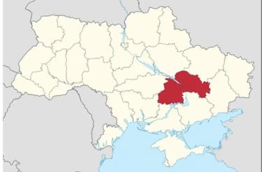 Vị trí tỉnh Dnipropetrovsk thuộc miền trung Ukraine.