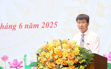 Đồng chí Trần Huy Tuấn - Bí thư dafabet link ủy phát biểu chỉ đạo tại phiên khai mạc Kỳ họp thứ 24, HĐND dafabet link khóa XIX