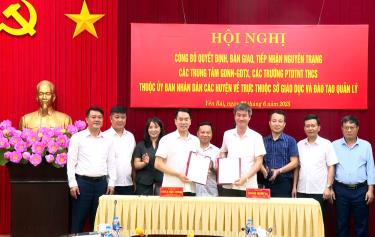 Sở Giáo dục và Đào tạo tiếp nhận các Trường phổ thông DTNT THCS, Trung tâm GDNN-GDTX trực thuộc Sở Giáo dục và Đào tạo quản lý
